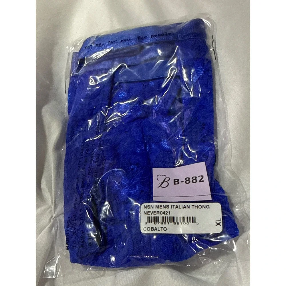 Cosabella Never Say Never Italian Thong Cobalto Blue Lace‎ Men's  Size XL